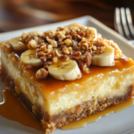Welcome to the world of Creamy Banana Cheesecake Bars with Caramel. Here, flavors blend to make a banana dessert you won't forget.